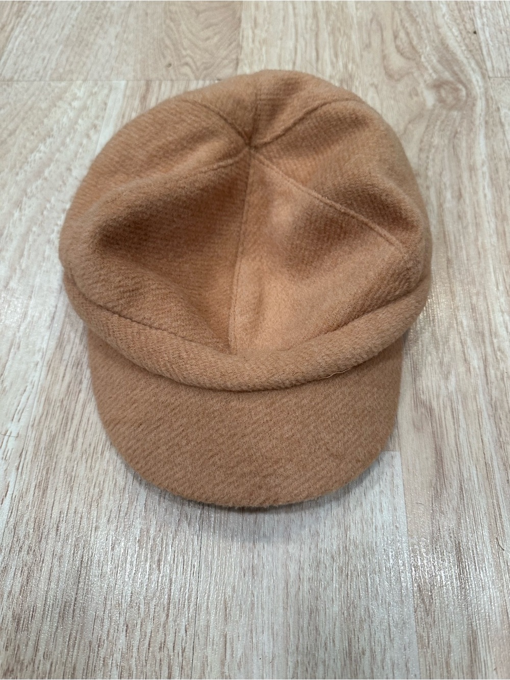 Women’s Camel Wool Blend Baker Boy Cap - Neutral Style